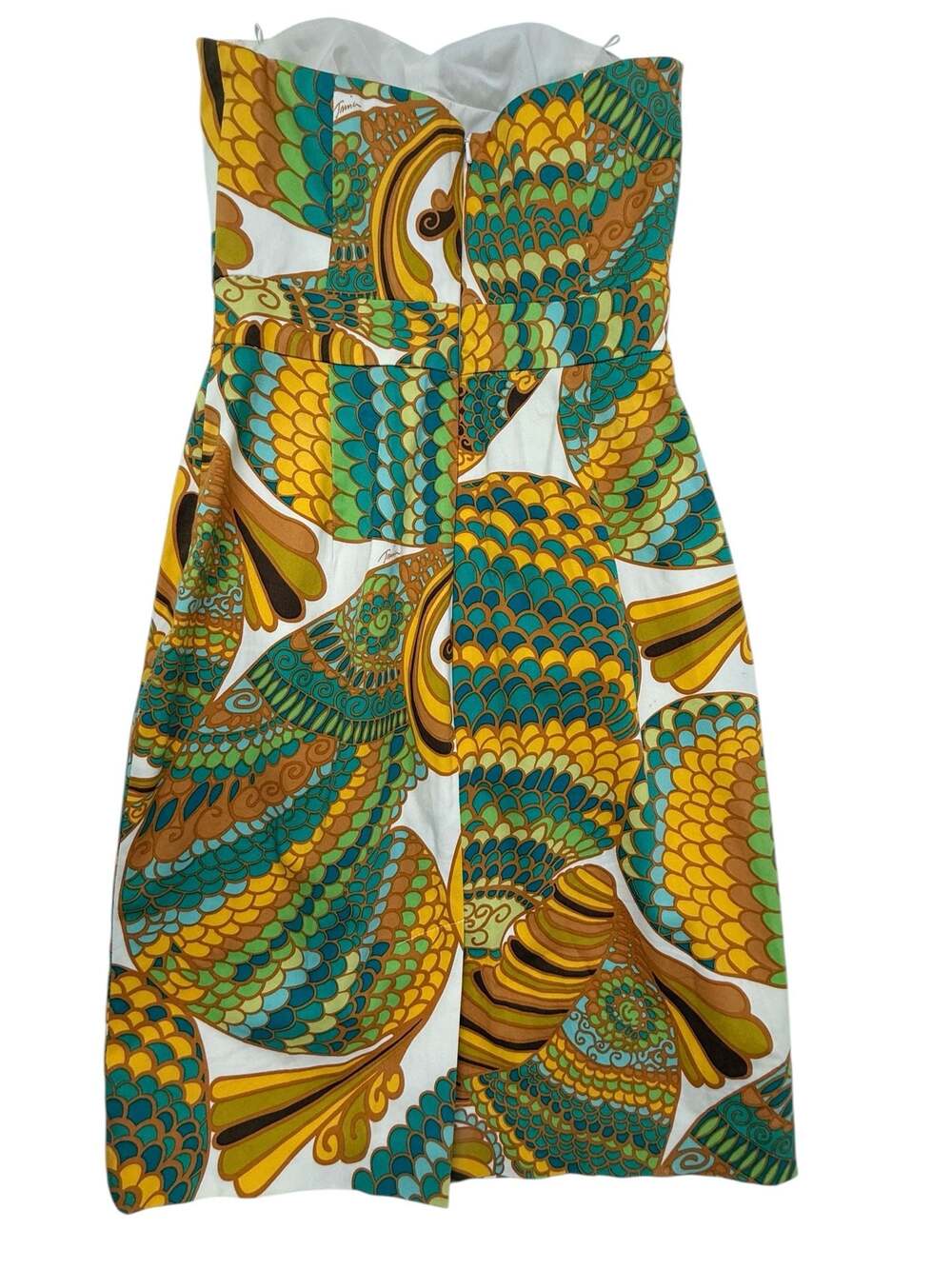 Banana Republic x Trina Turk Collection Strapless Psychedelic Print Mini Dress S